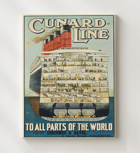 Cunard Line Ocean Liner - Travel - 20x24 Canvas
