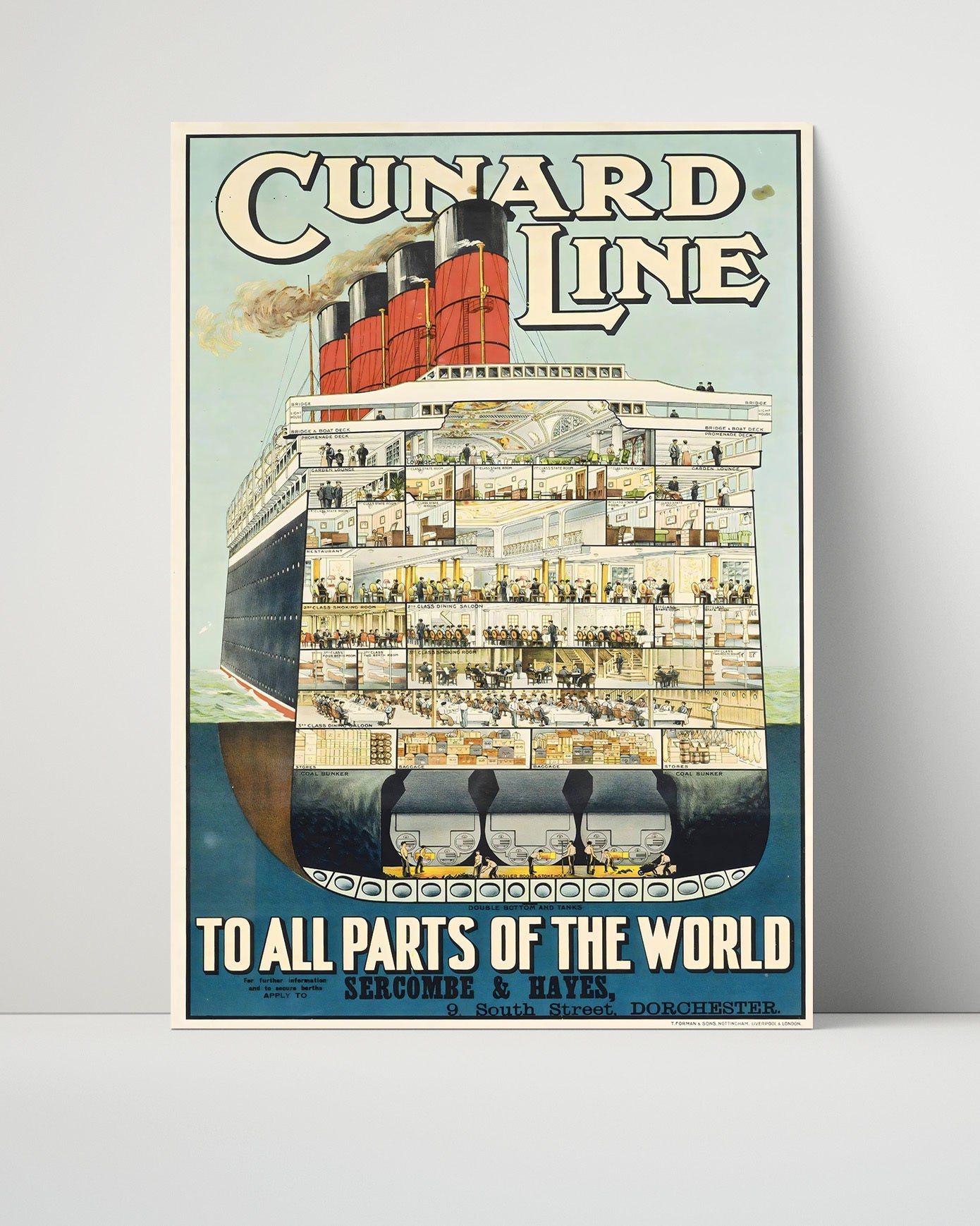 Classic Travel Poster - Cunard Line - Ocean Liner