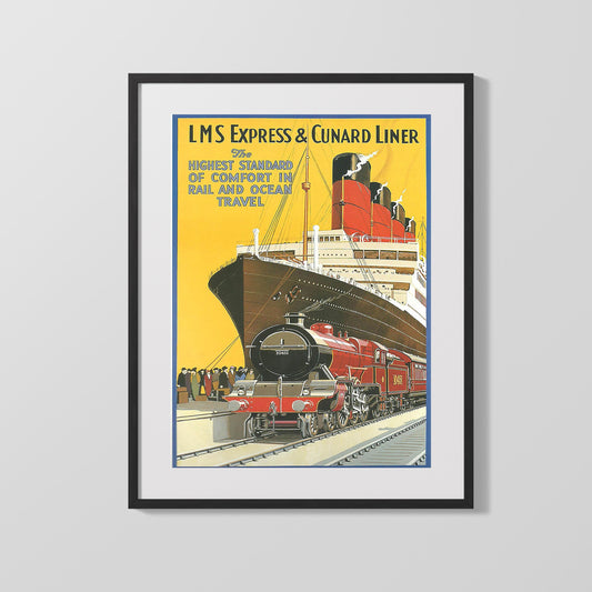 Classic Travel Poster - Cunard Liner - LMS Express