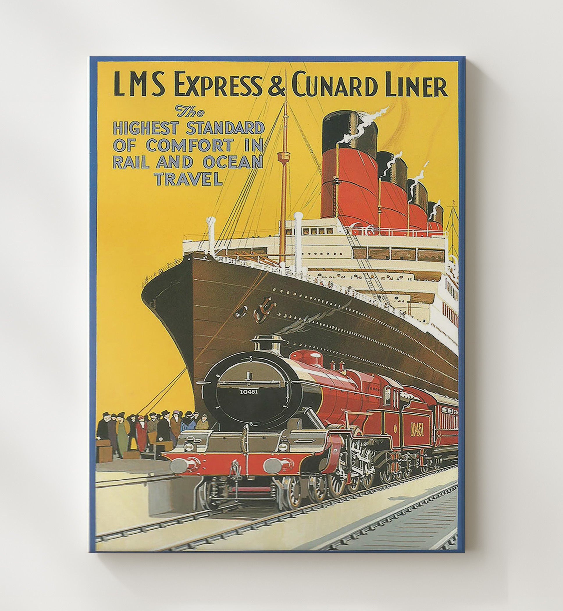 Cunard Liner LMS Express Vintage Travel Print 20x24 Canvas travel wall art print
