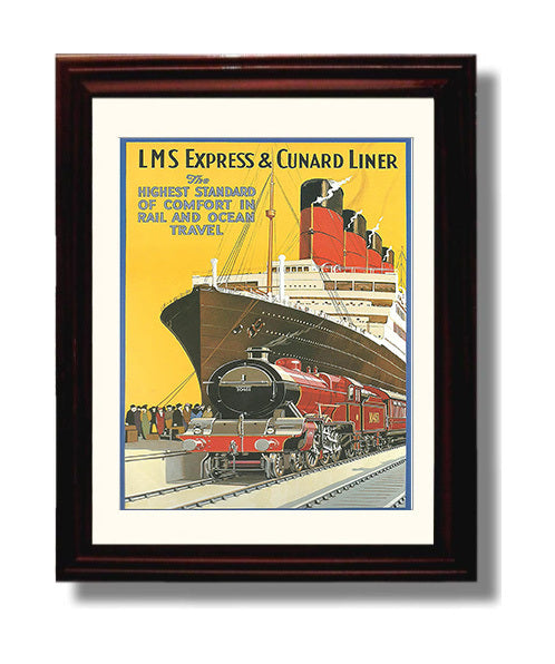 Cunard Liner LMS Express travel poster wall art 8x10 Canvas