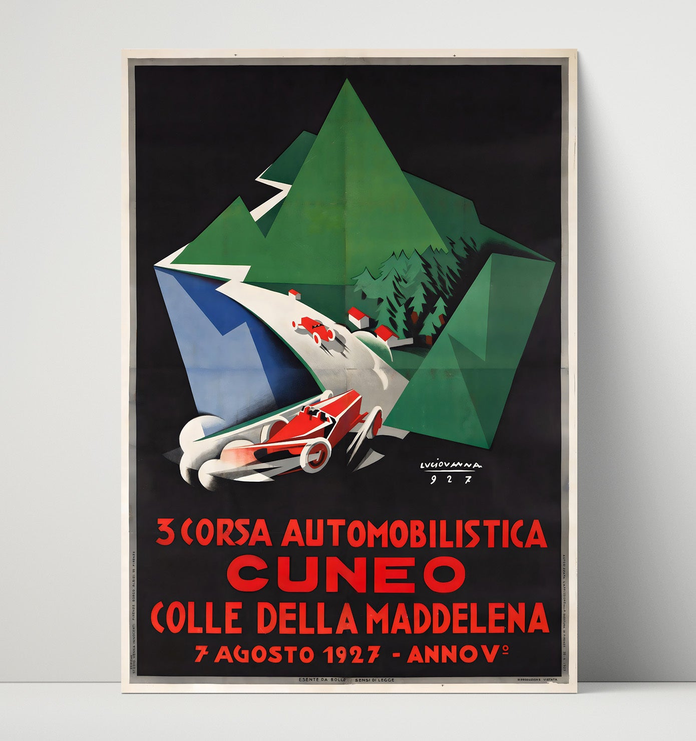 Cuneo Automobile Race Vintage Travel Print 16x20 Unframed Print travel wall art print