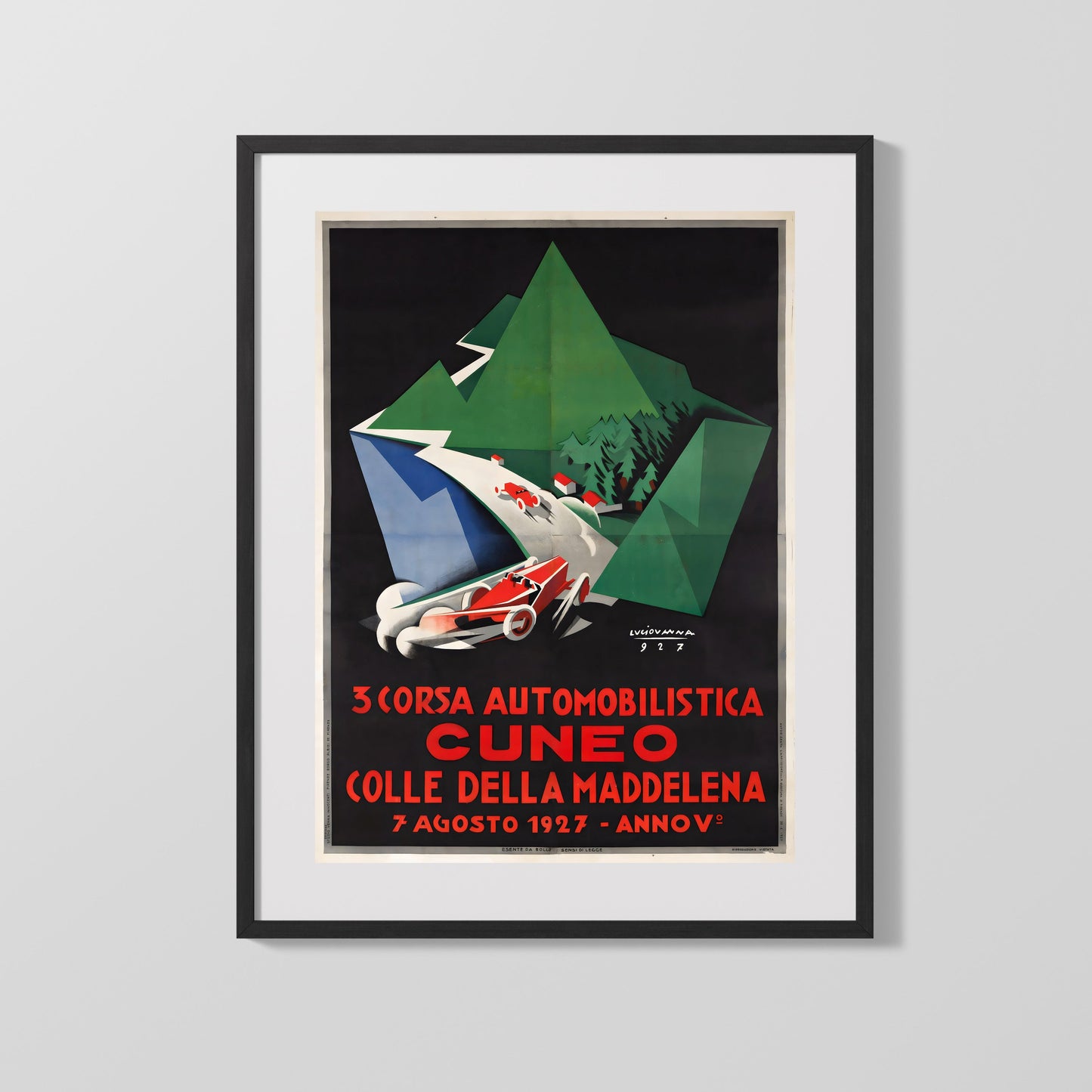 Classic Travel Poster - Cuneo - Automobile Race