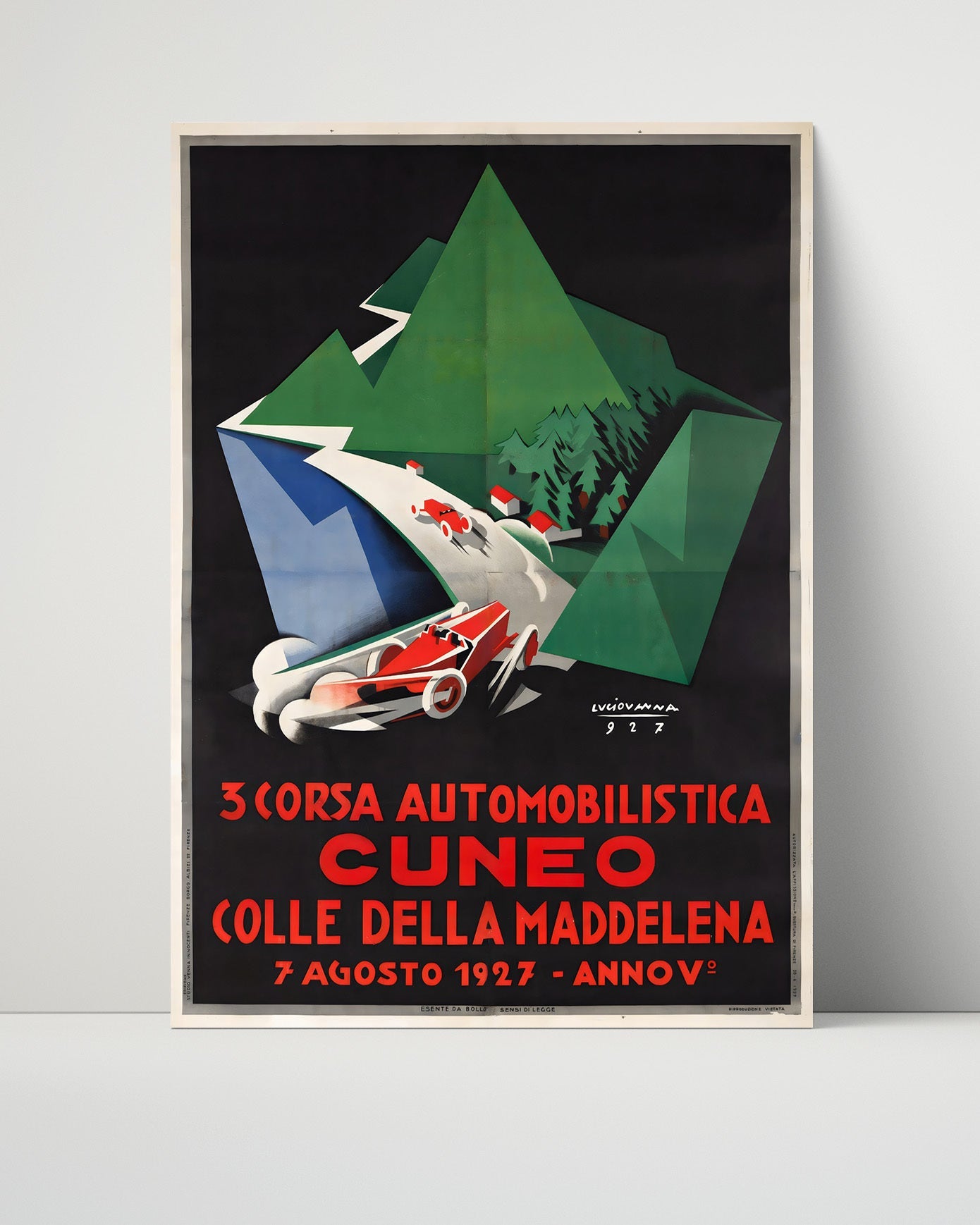 Classic Travel Poster - Cuneo - Automobile Race