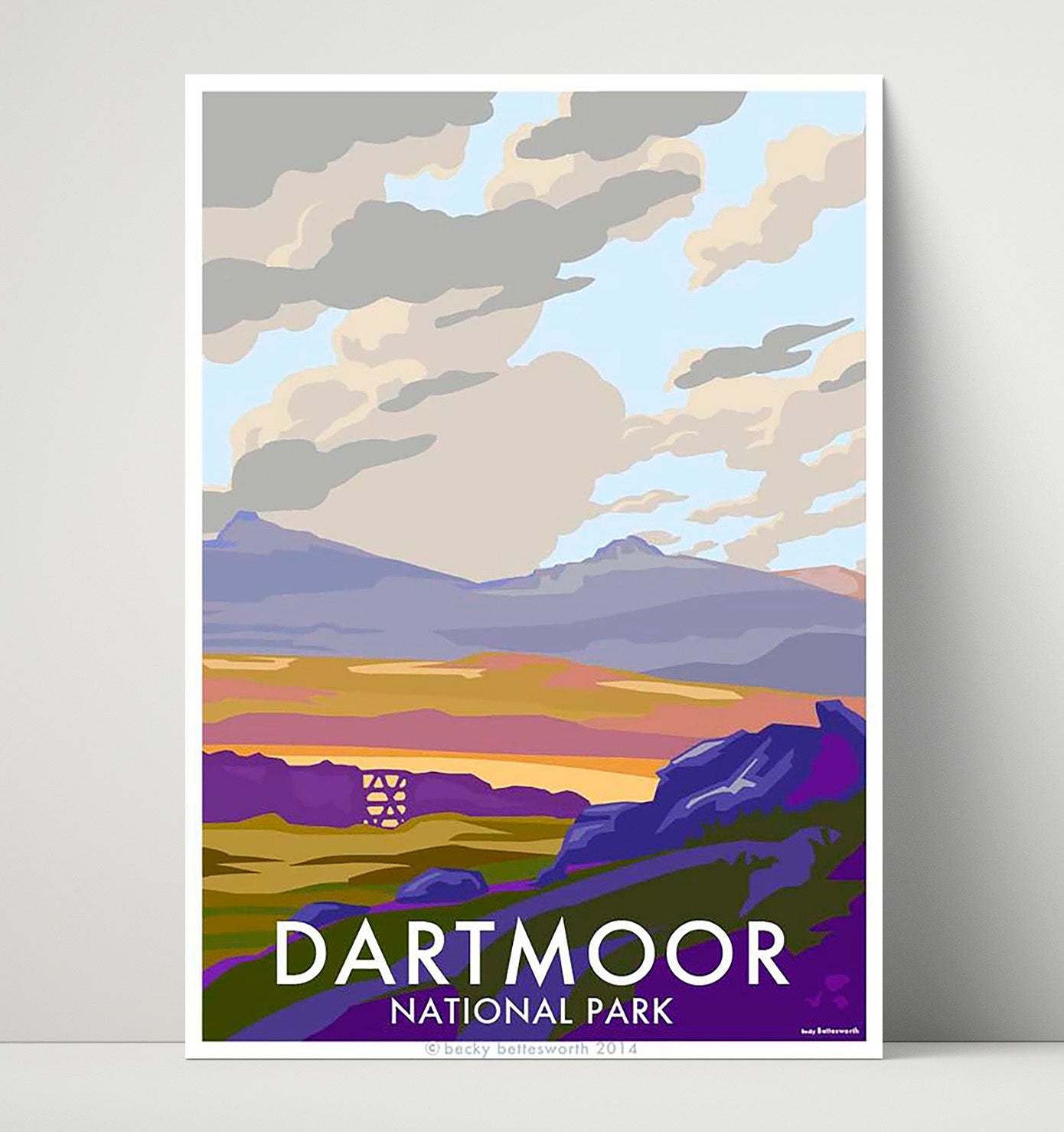 Dartmoor National Park Vintage Travel Print 16x20 Unframed Print travel wall art print
