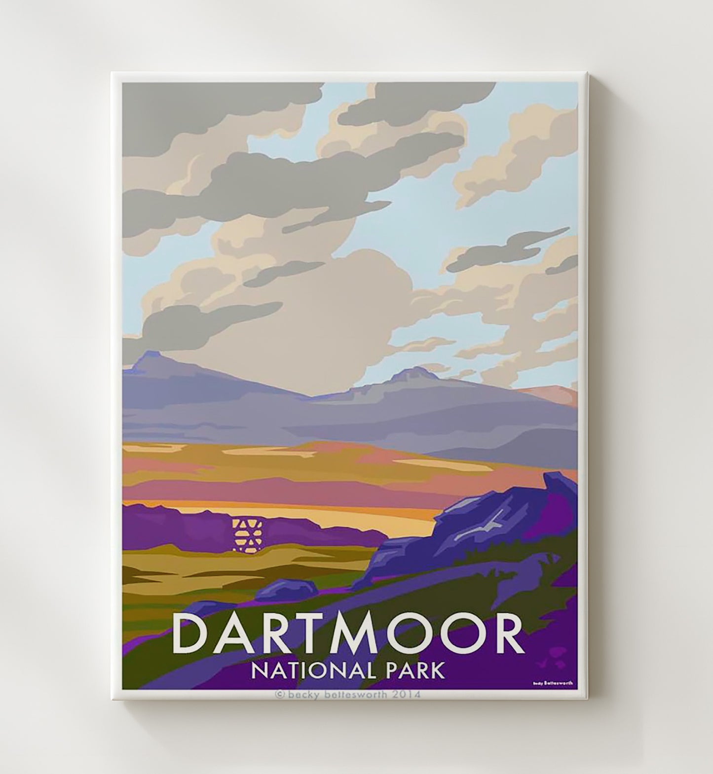 Dartmoor National Park Vintage Travel Print 20x24 Canvas travel wall art print