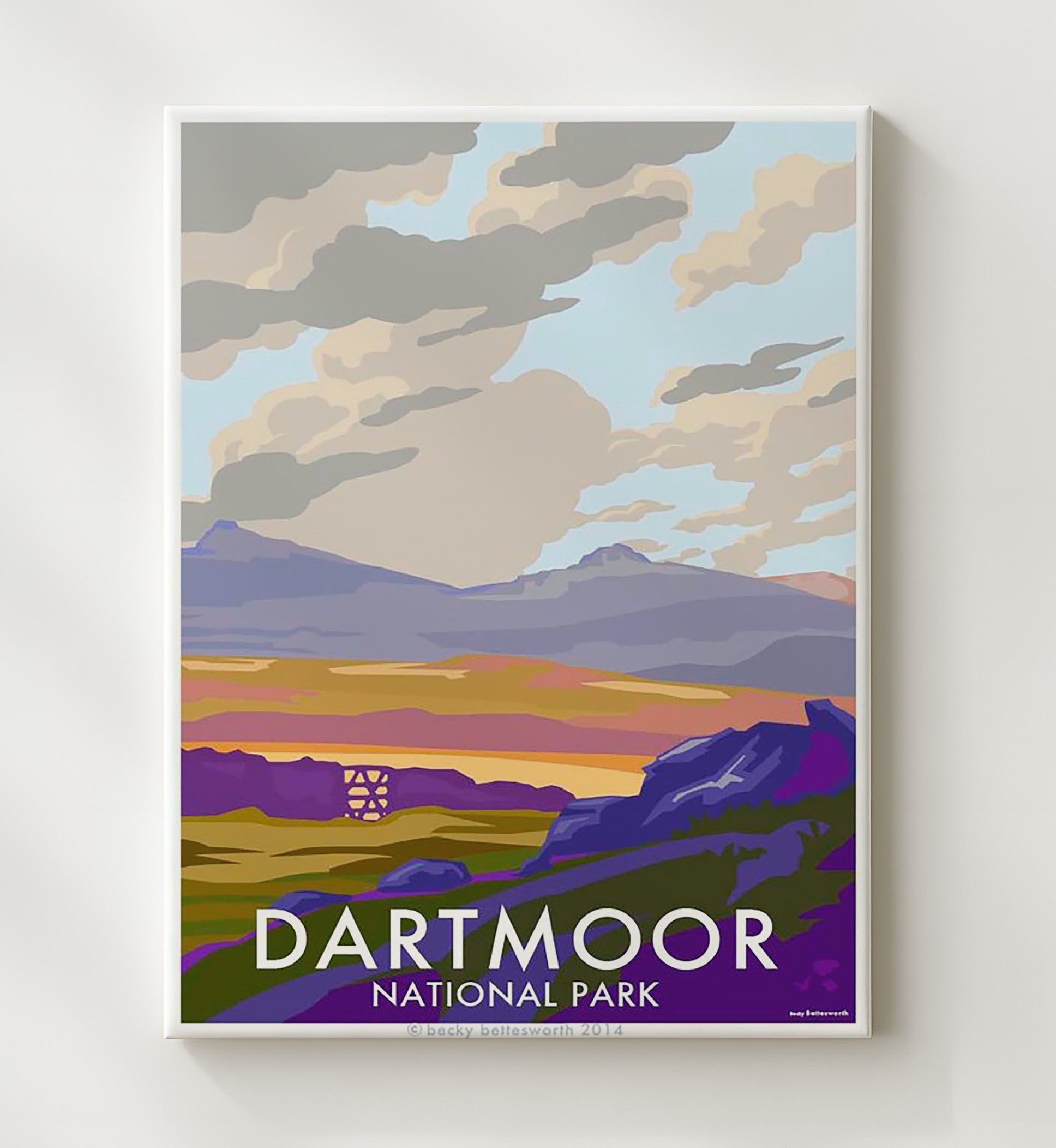 Dartmoor National Park Vintage Travel Print 20x24 Canvas travel wall art print