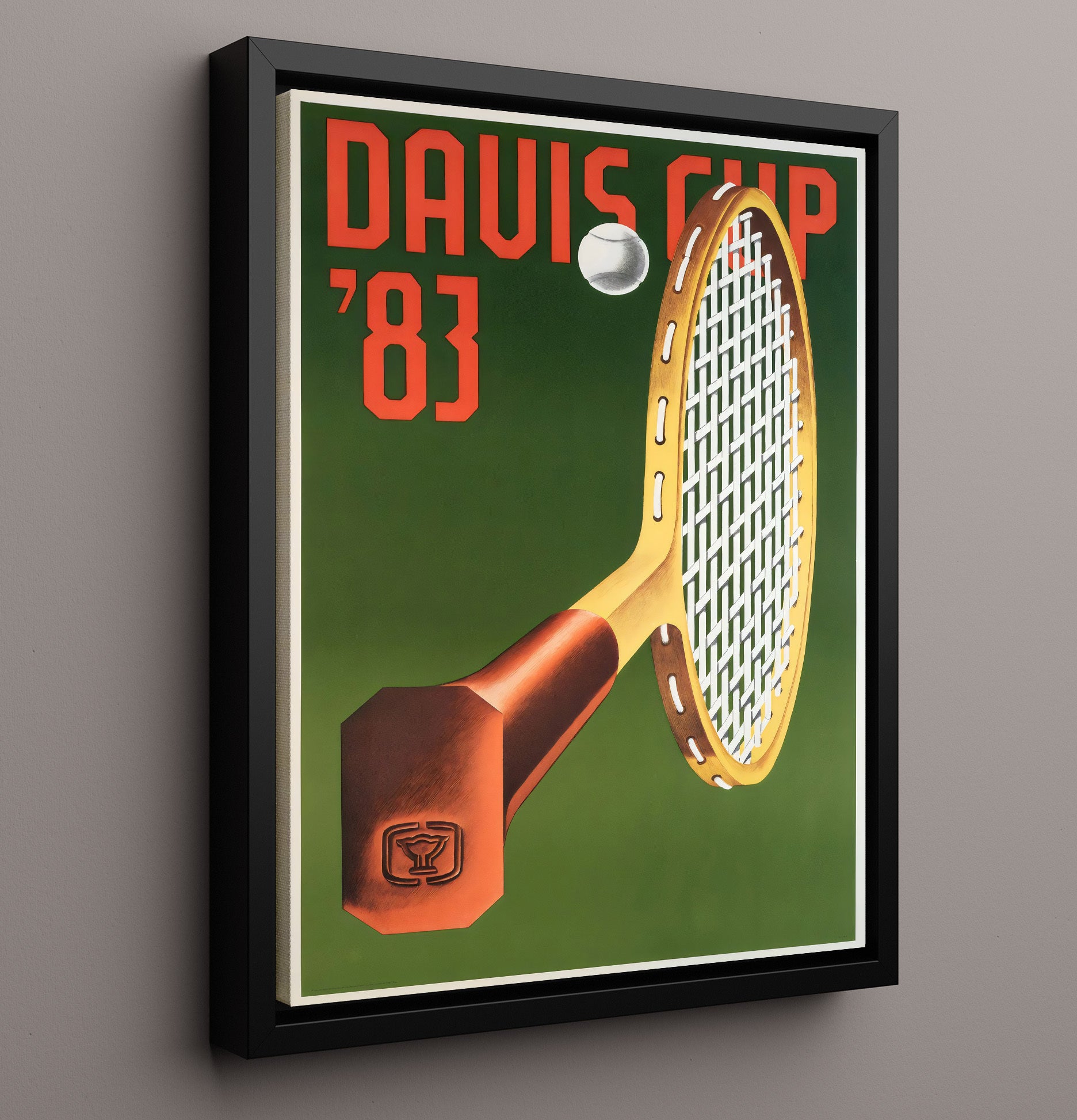 Davis Cup 1983 Vintage Travel Print 16x20 Framed Canvas travel wall art print