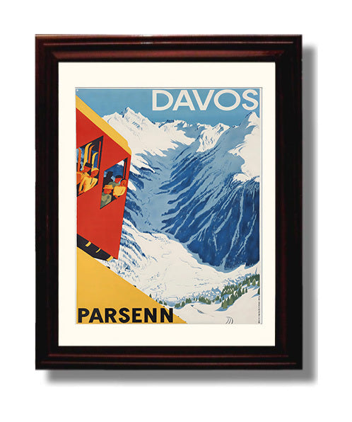 Davos Parsenn travel poster wall art 8x10 Canvas