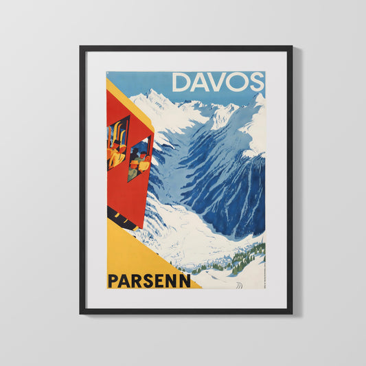 Classic Travel Poster - Davos - Parsenn