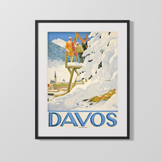 Classic Travel Poster - Davos - Winter Sports