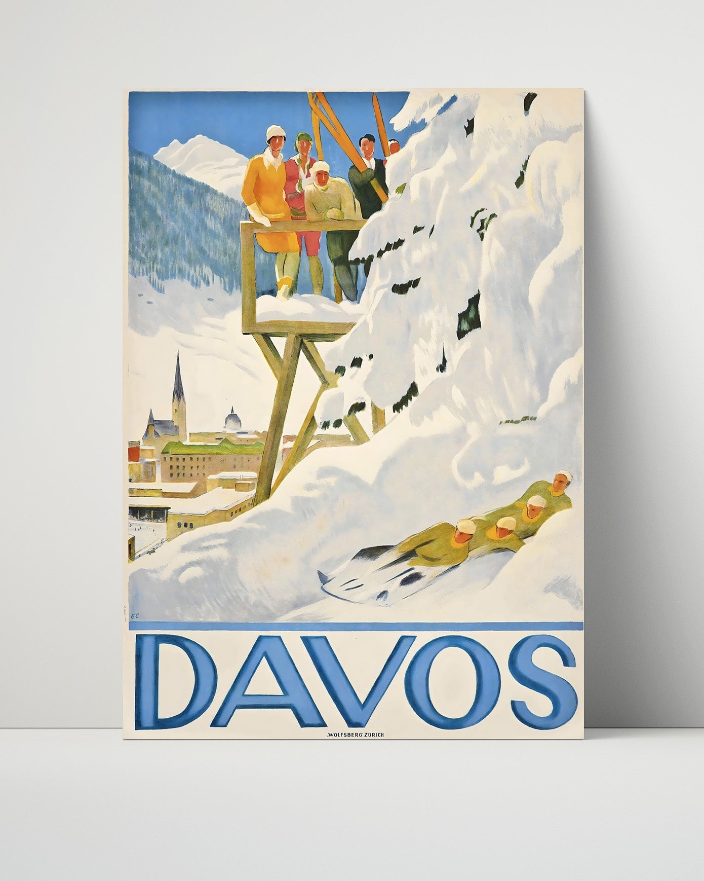 Classic Travel Unframed Poster -  Davos - Winter Sports