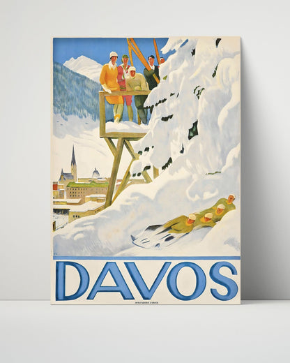 Classic Travel Unframed Poster -  Davos - Winter Sports