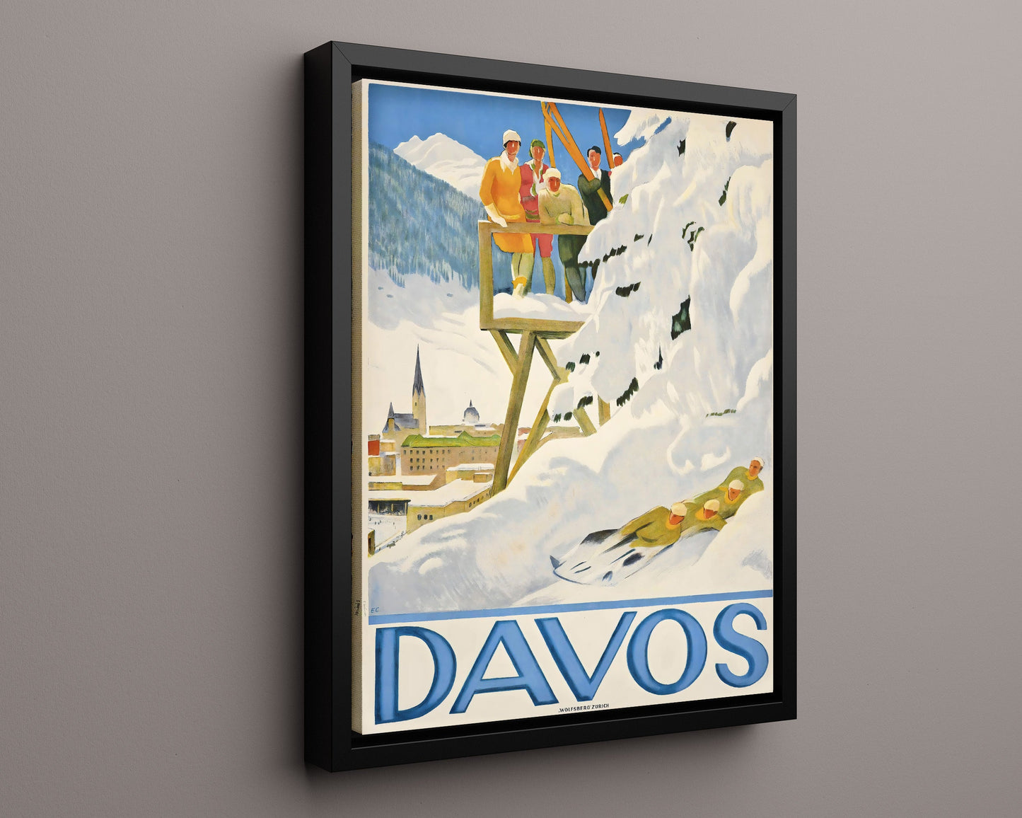 Classic Travel Poster - Davos - Winter Sports