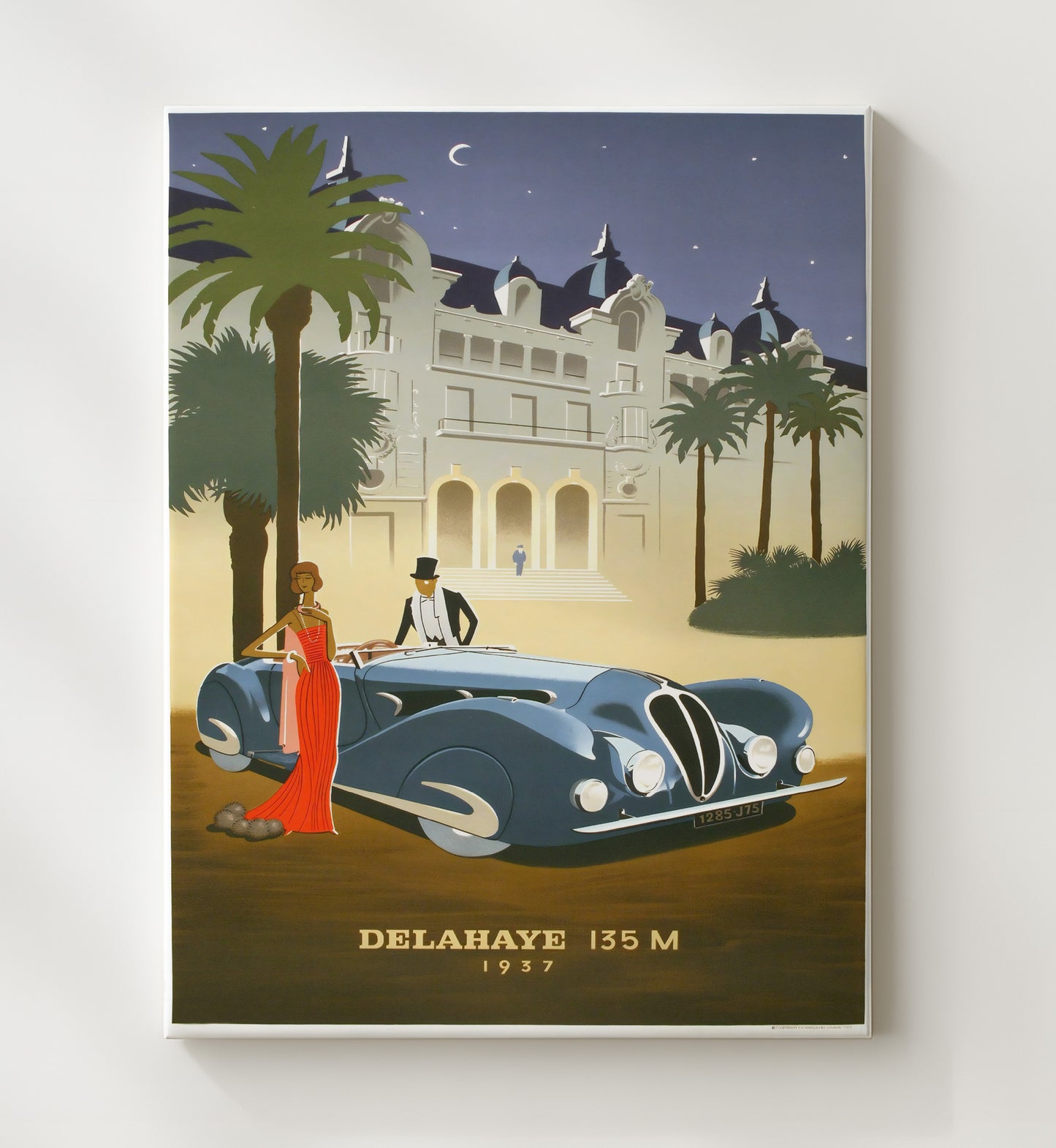 Delahaye 1937 Luxury Car Vintage Travel Print 20x24 Canvas travel wall art print
