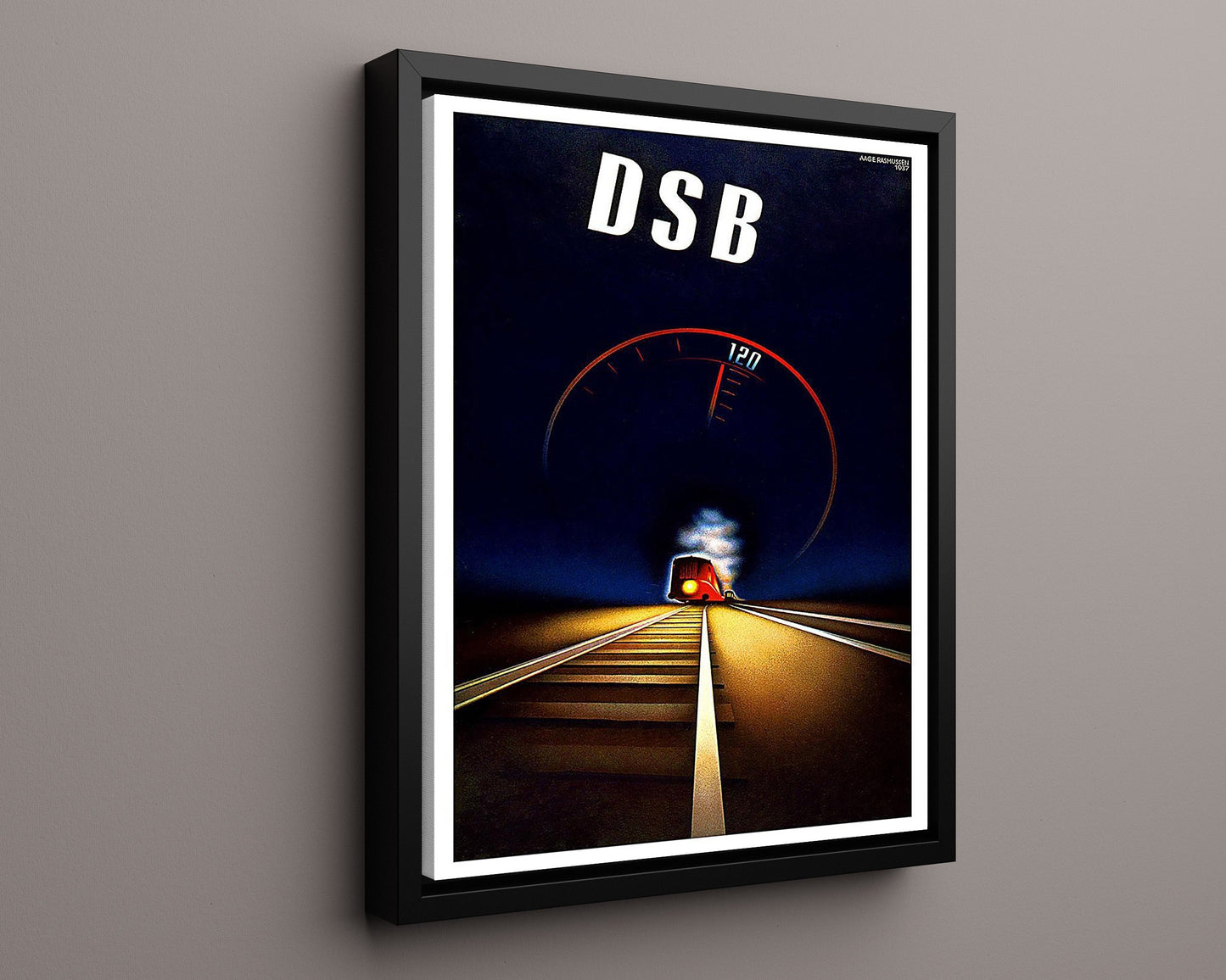 Classic Travel Poster - Denmark - DSB Train
