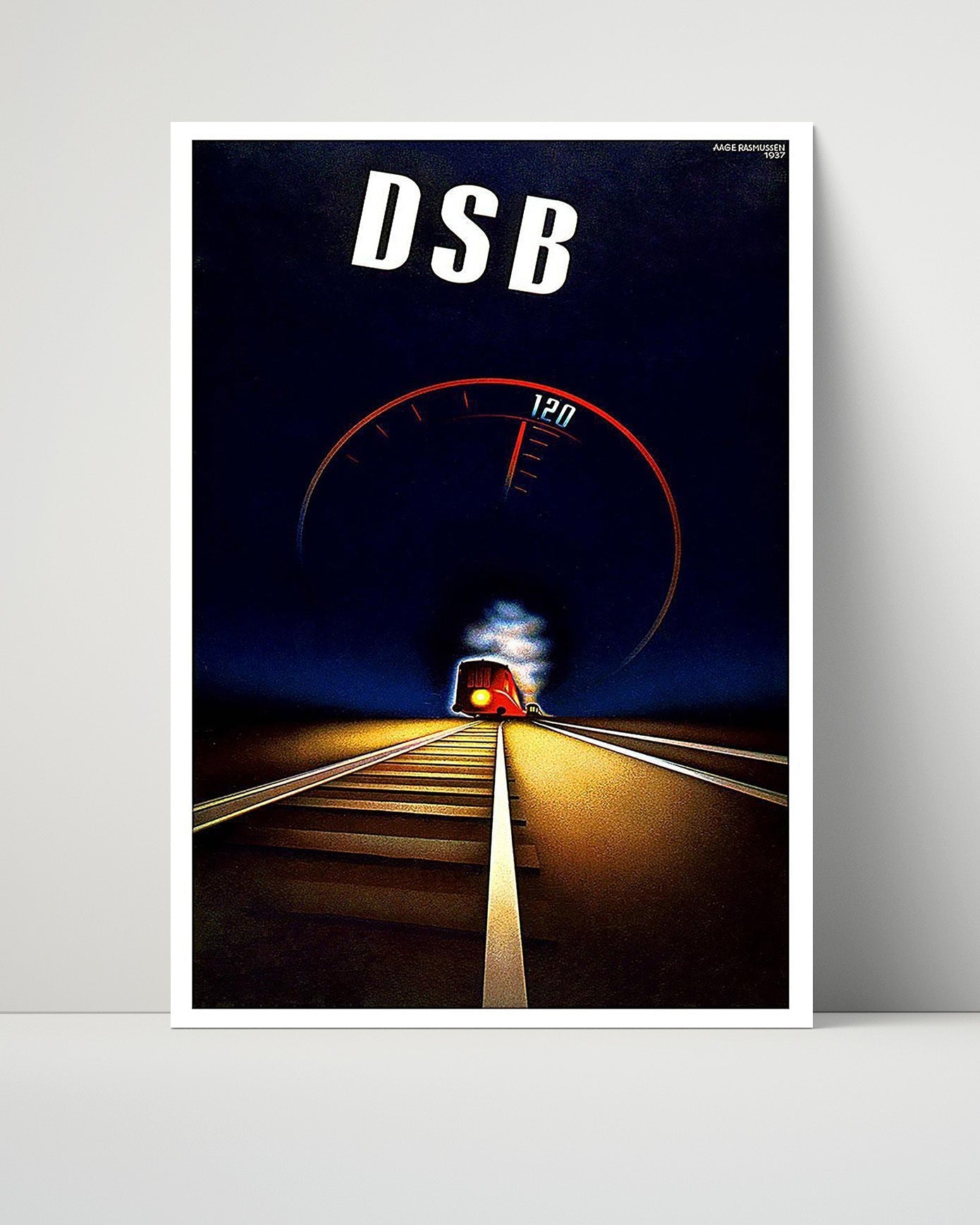 Classic Travel Unframed Poster -  Denmark - DSB Train