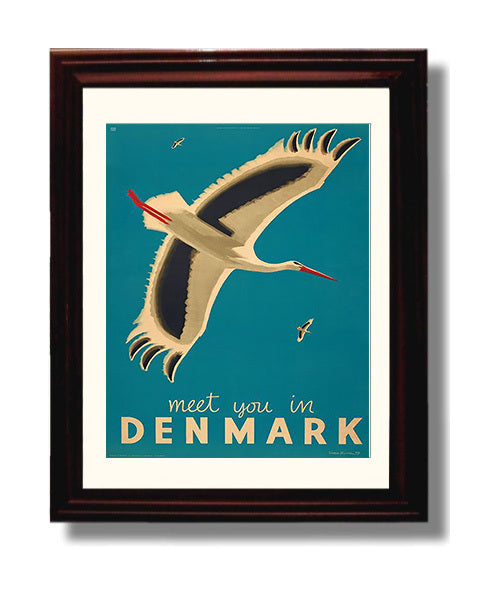 Denmark Meet You In Denmark travel poster wall art 8x10 Canvas