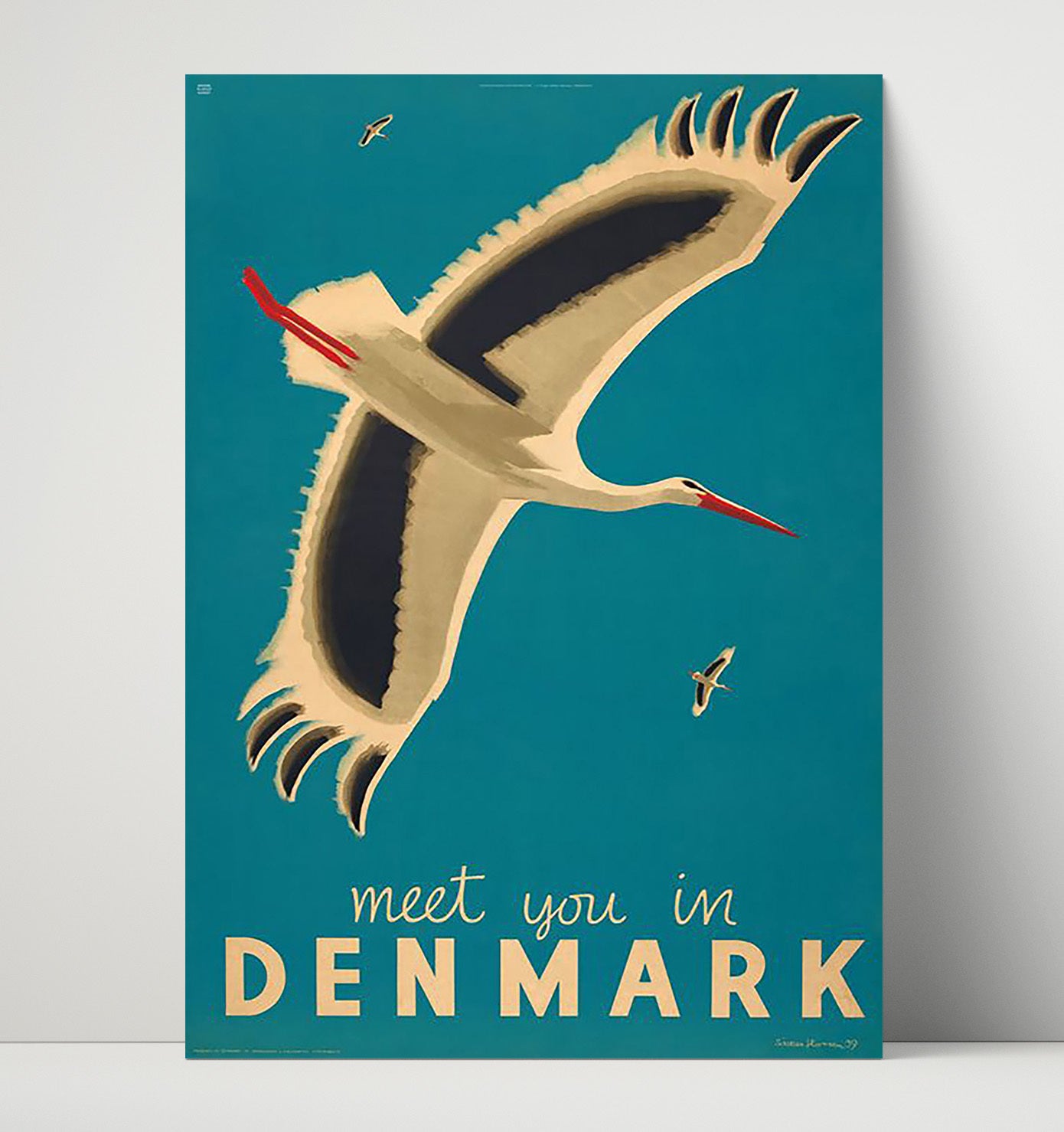 Denmark Meet You In Denmark Vintage Travel Print 16x20 Unframed Print travel wall art print