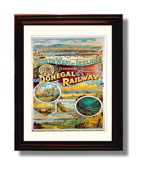 Donegal Railway Ireland travel poster wall art 8x10 Canvas