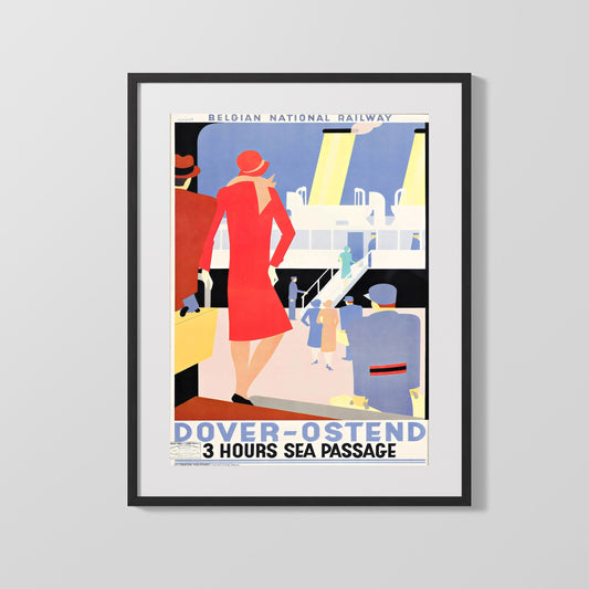 Classic Travel Poster - Dover-Ostend - Sea Passage