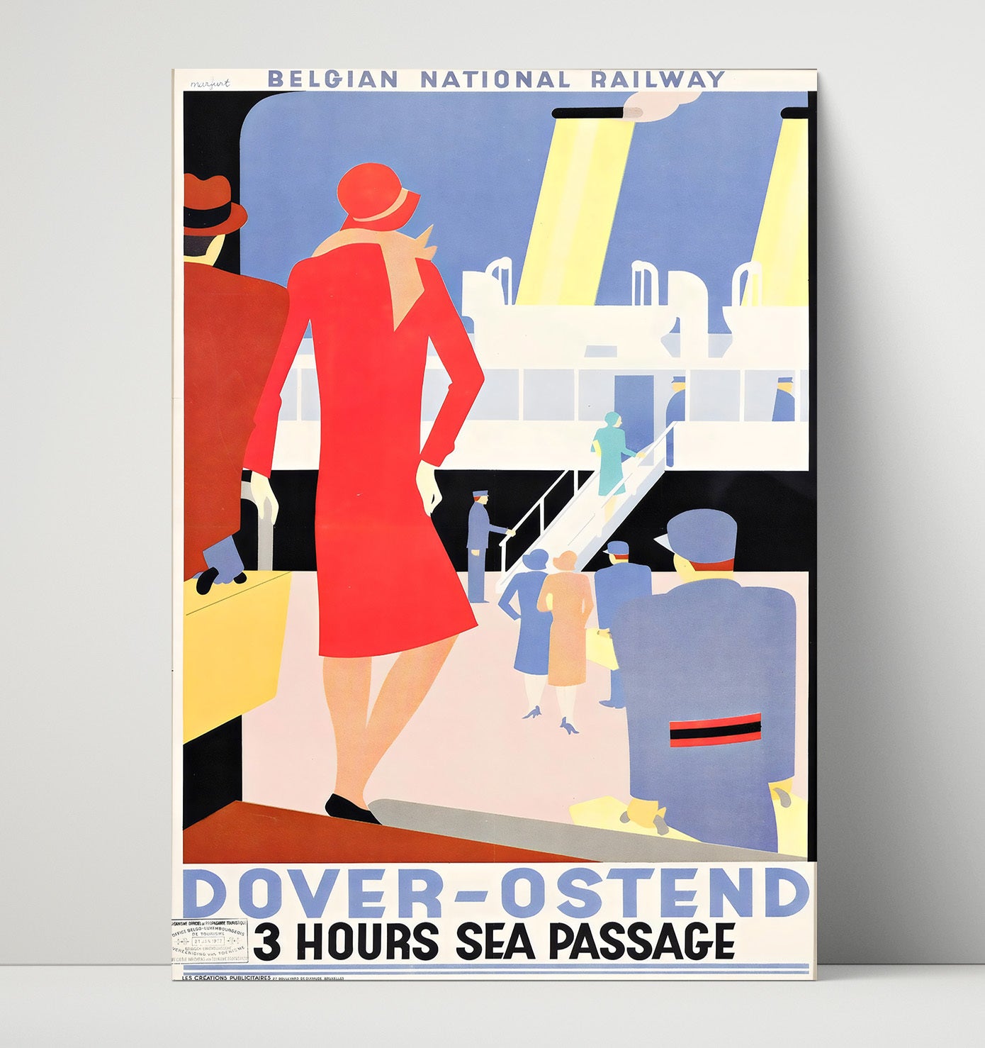 Dover Ostend Sea Passage Vintage Travel Print 16x20 Unframed Print travel wall art print