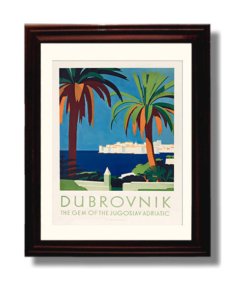 Dubrovnik Adriatic Gem travel poster wall art 8x10 Canvas
