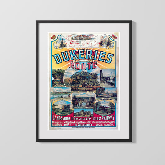 Classic Travel Poster - Dukeries - Railway Route England