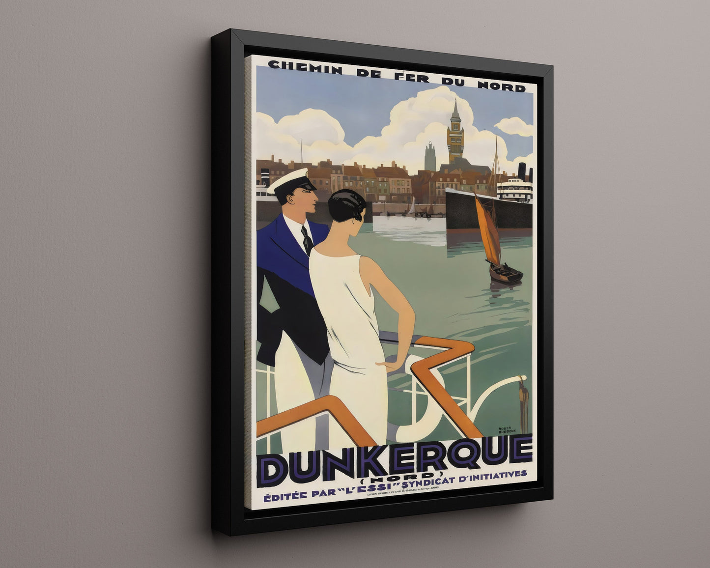 Classic Travel Poster - Dunkerque - Port Scene