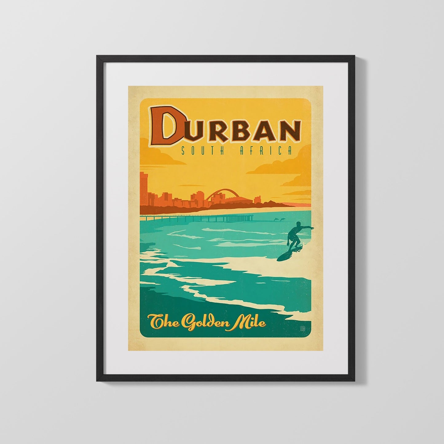 Classic Travel Poster - Durban - The Golden Mile