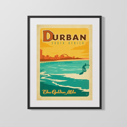 Classic Travel Poster - Durban - The Golden Mile