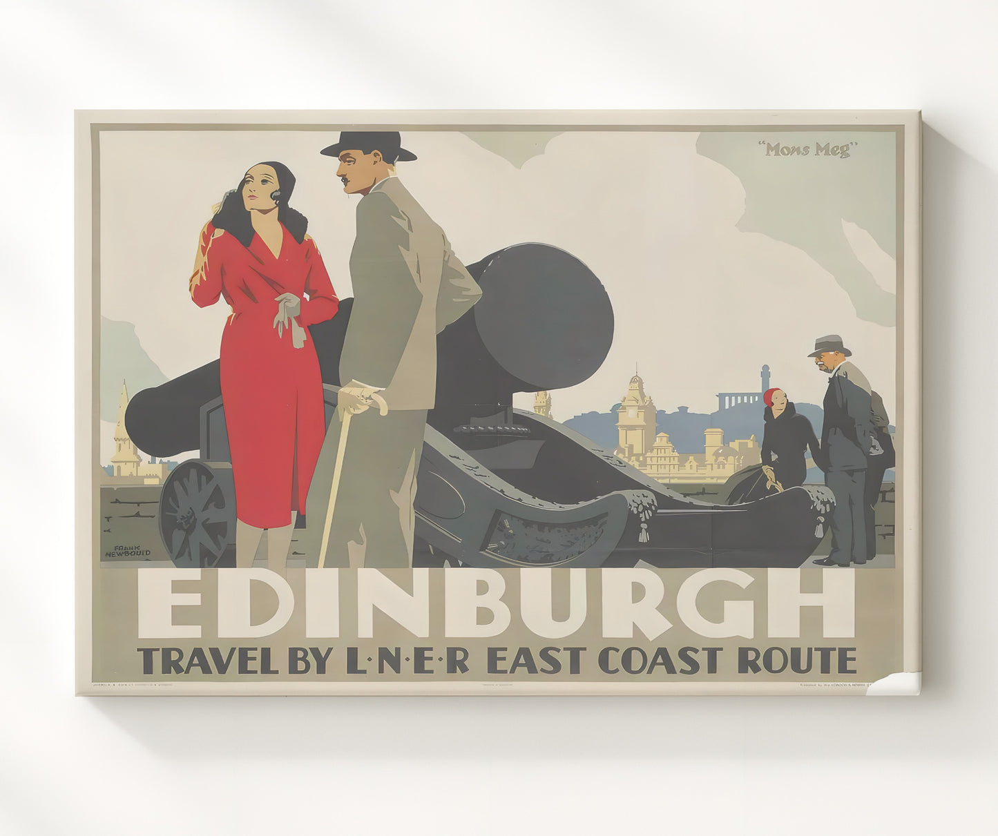 Edinburgh Mons Meg Vintage Travel Print 20x24 Canvas travel wall art print