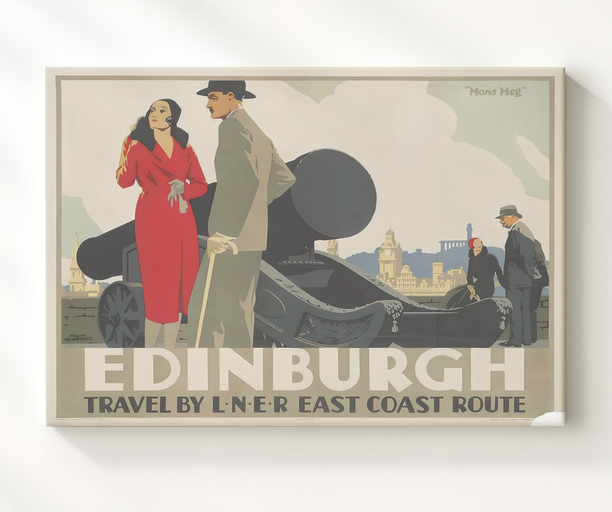 Edinburgh Mons Meg Vintage Travel Print 20x24 Canvas travel wall art print