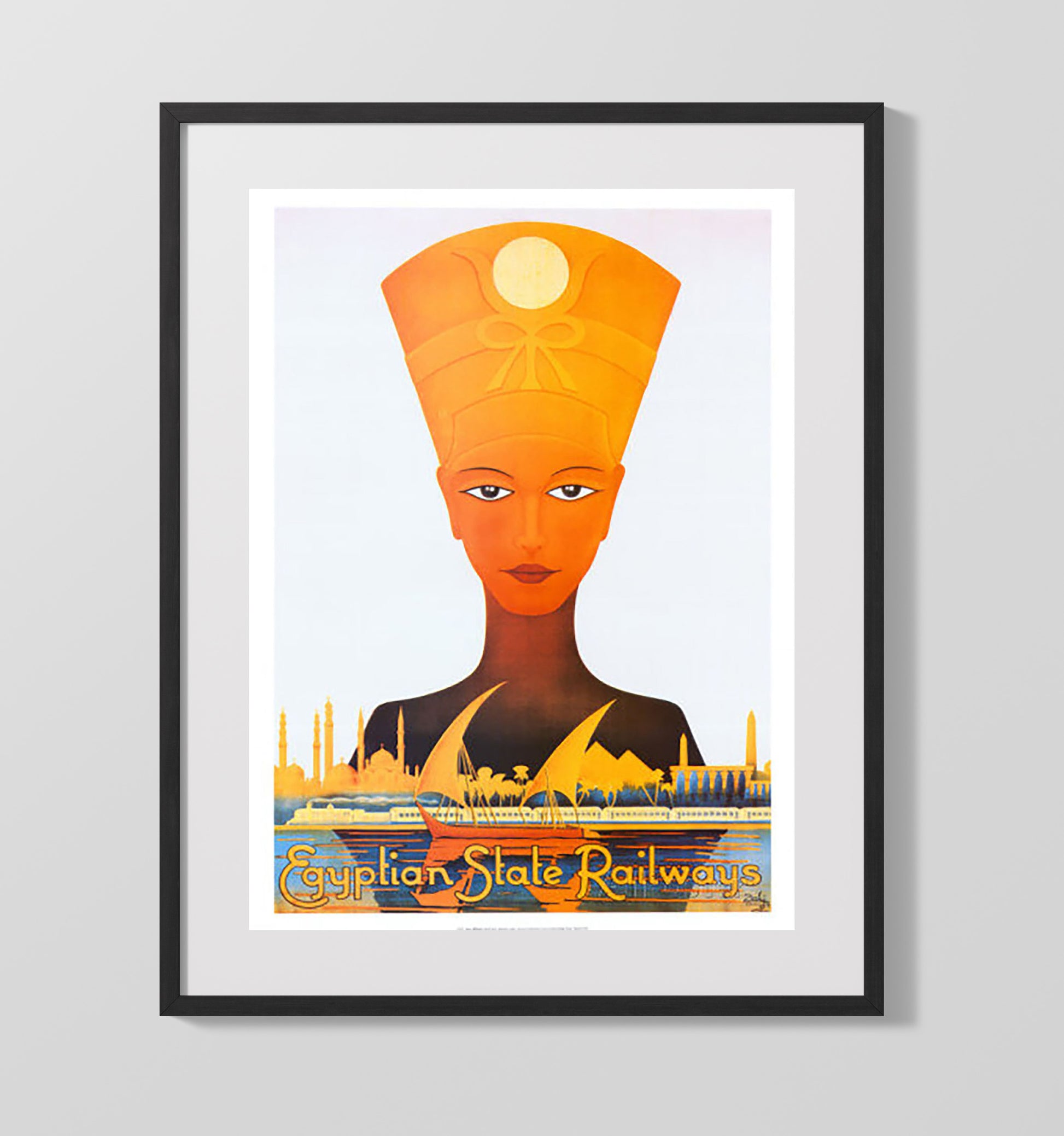 Egypt State Railways Vintage Travel Print 16x20 Gallery Frame travel wall art print