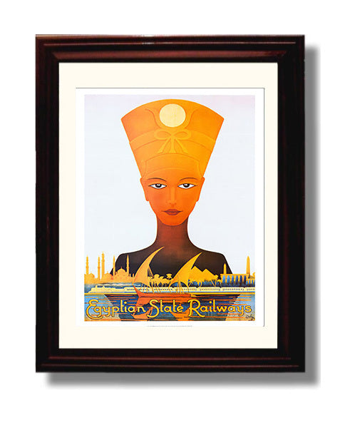 Egypt State Railways Vintage Travel Print 8x10 Beveled Frame travel wall art print