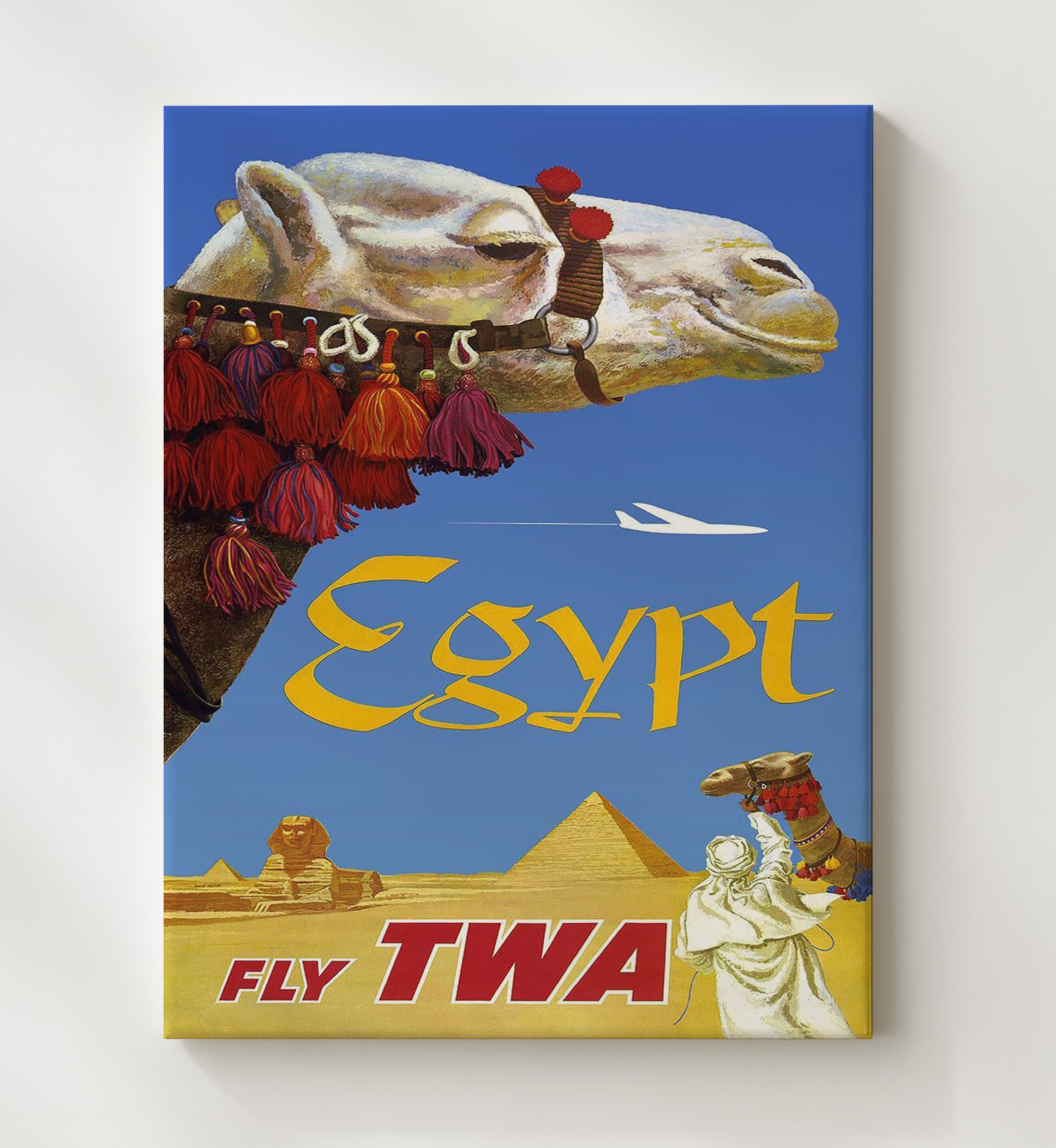 Egypt TWA Airlines Vintage Travel Print 20x24 Canvas travel wall art print