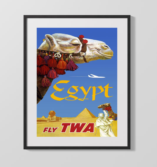 Egypt TWA Airlines - Travel - 16x20 Gallery Frame