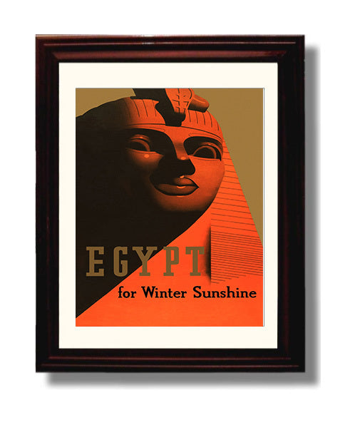 Egypt Winter Sunshine Vintage Travel Print 8x10 Beveled Frame travel wall art print