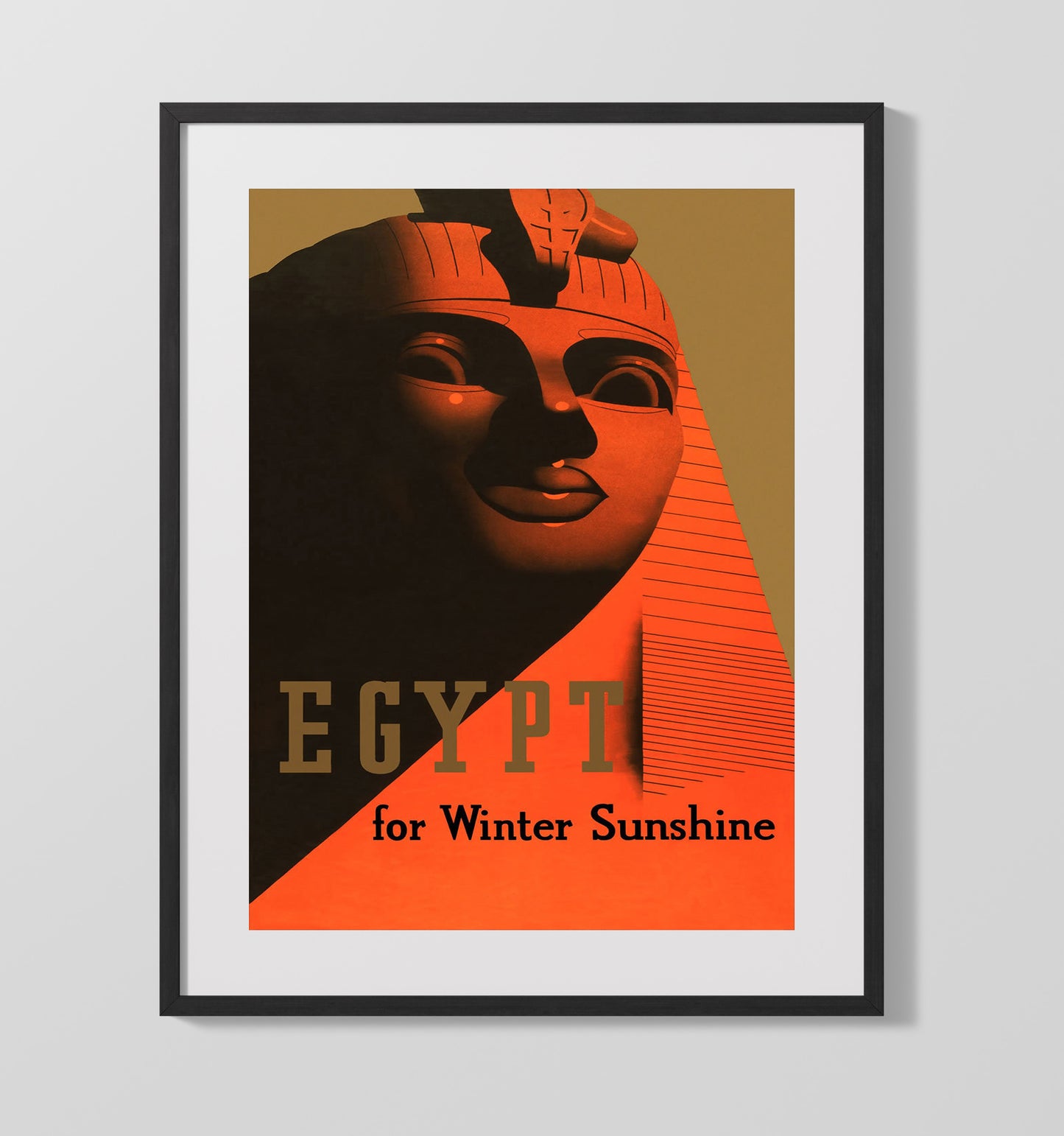 Egypt Winter Sunshine Vintage Travel Print 16x20 Gallery Frame travel wall art print