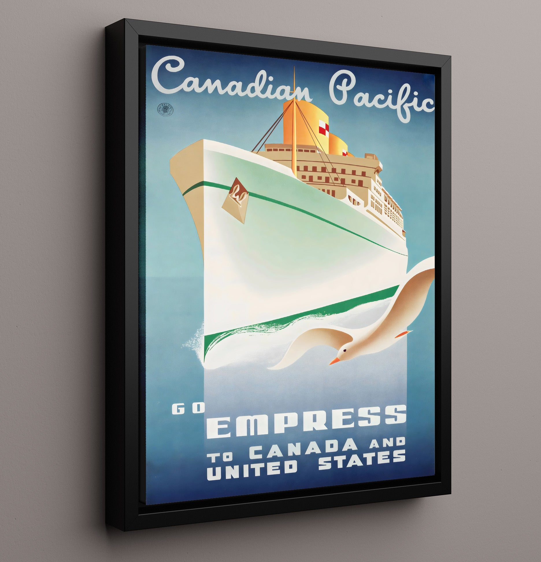 Empress Canada Pacific Vintage Travel Print 16x20 Framed Canvas travel wall art print