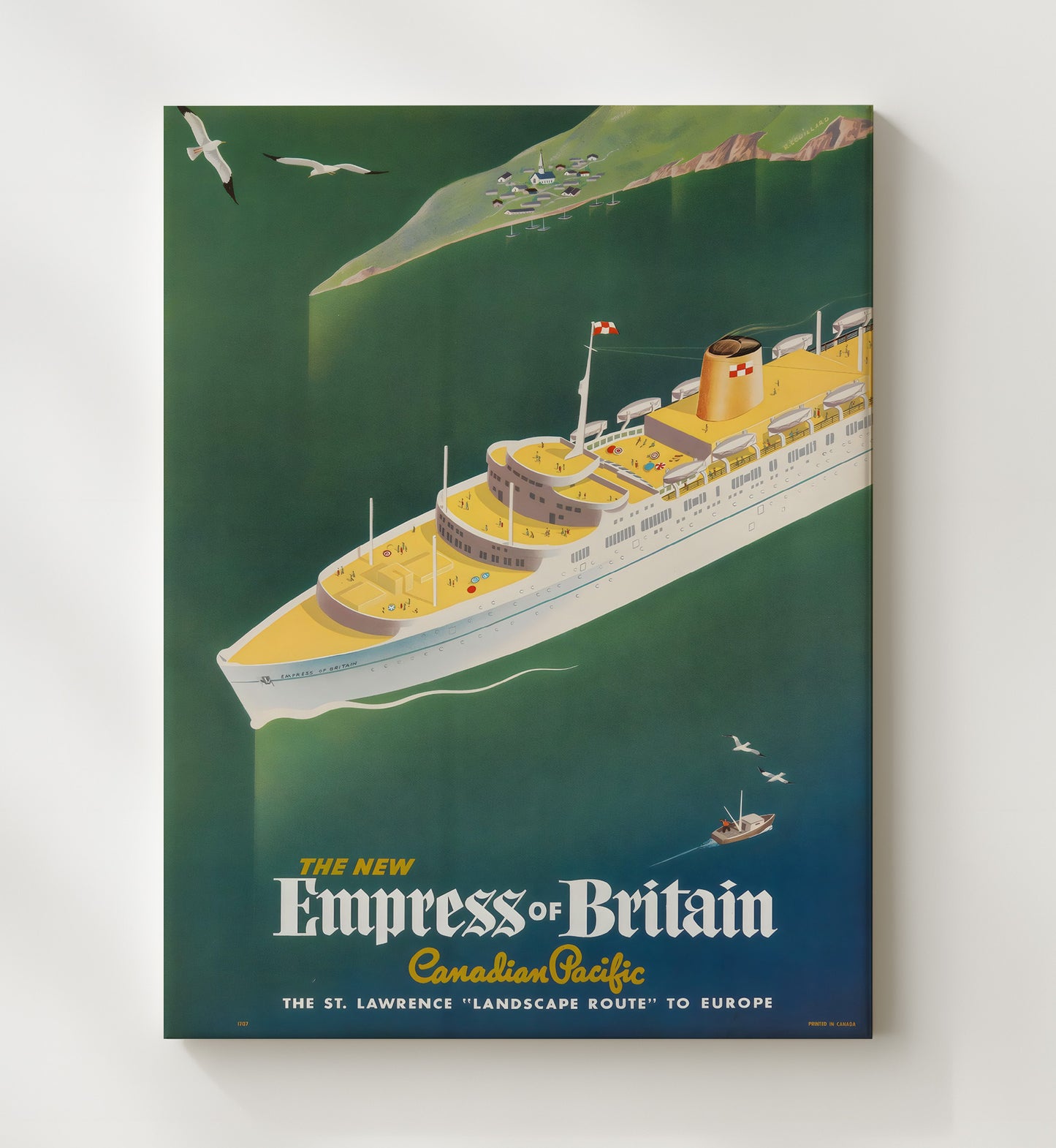 Empress of Britain Canadian Pacific Vintage Travel Print 20x24 Canvas travel wall art print