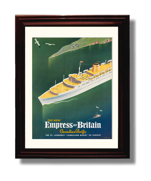 Empress of Britain Canadian Pacific travel poster wall art 8x10 Canvas