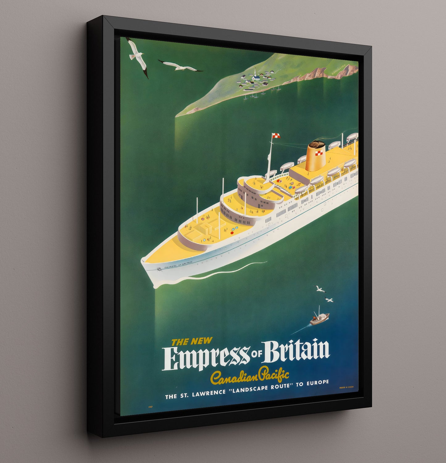 Empress of Britain Canadian Pacific Vintage Travel Print 16x20 Framed Canvas travel wall art print