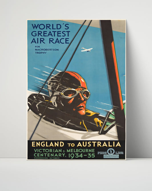 Classic Travel Unframed Poster -  England to Australia - Air Race