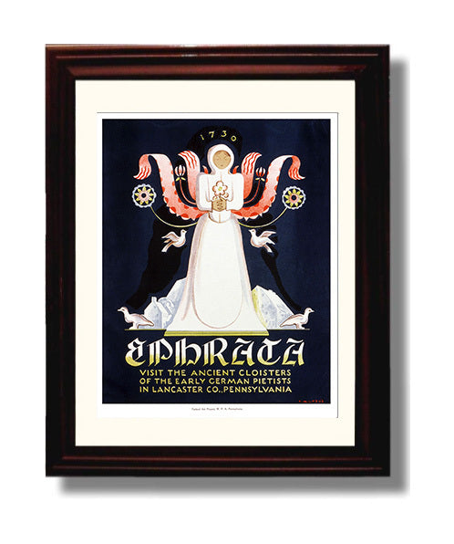 Classic Travel Poster - Ephrata - Ancient Cloisters Lancaster Pennsylvania