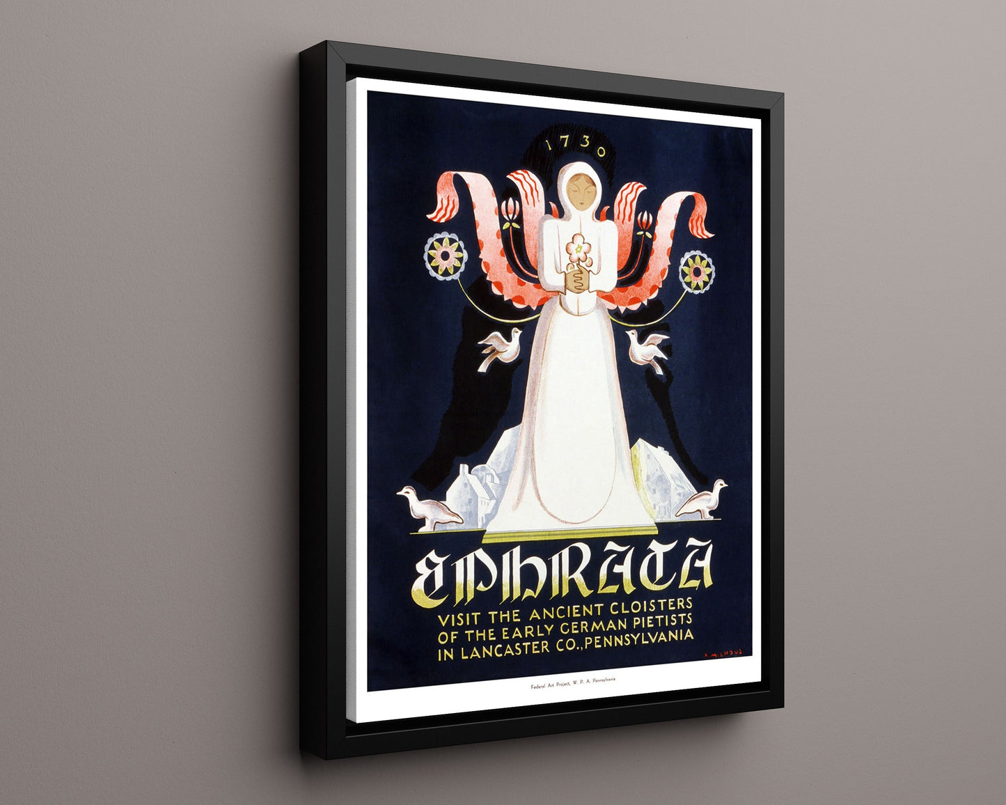 Classic Travel Poster - Ephrata - Ancient Cloisters Lancaster Pennsylvania