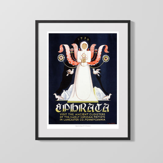 Classic Travel Poster - Ephrata - Ancient Cloisters Lancaster Pennsylvania
