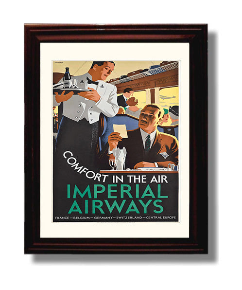 Europe Imperial Airways Dining travel poster wall art 8x10 Canvas