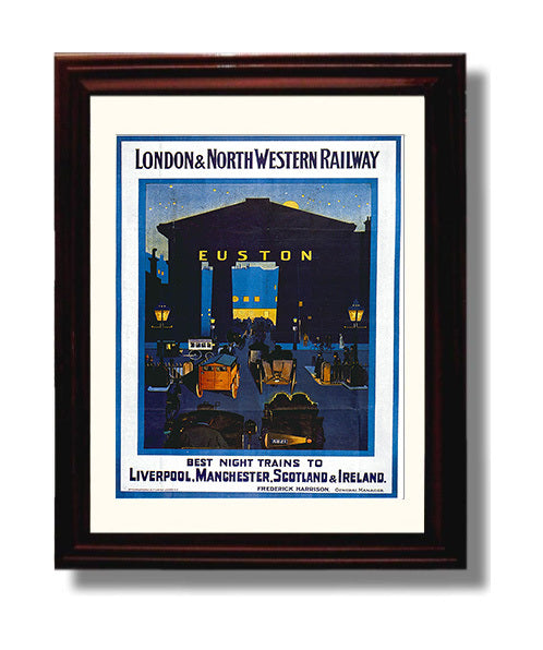 Euston London Railway travel poster wall art 8x10 Canvas