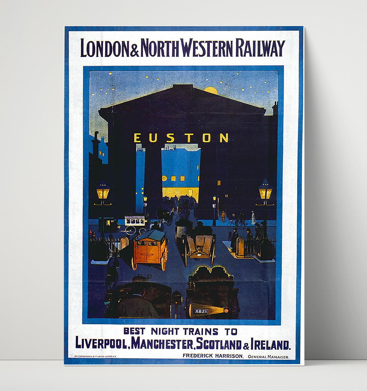 Euston London Railway Vintage Travel Print 16x20 Unframed Print travel wall art print